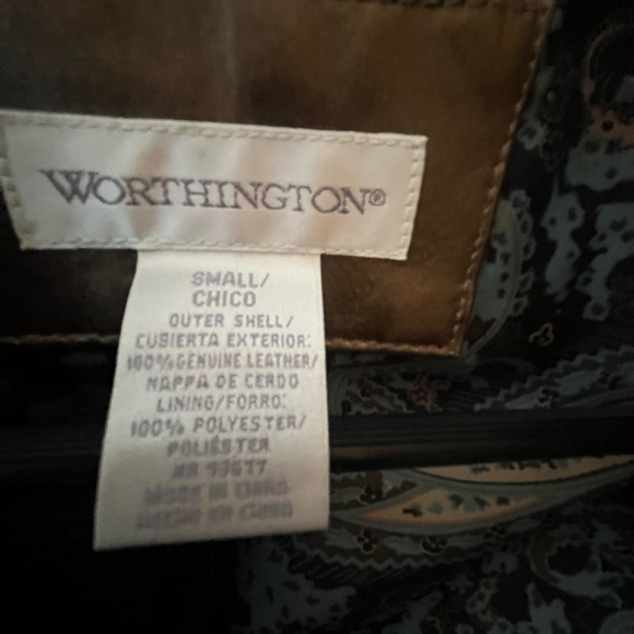 Worthington Womens leather blazer metallic bronze. Size medium - Picture 2 of 4